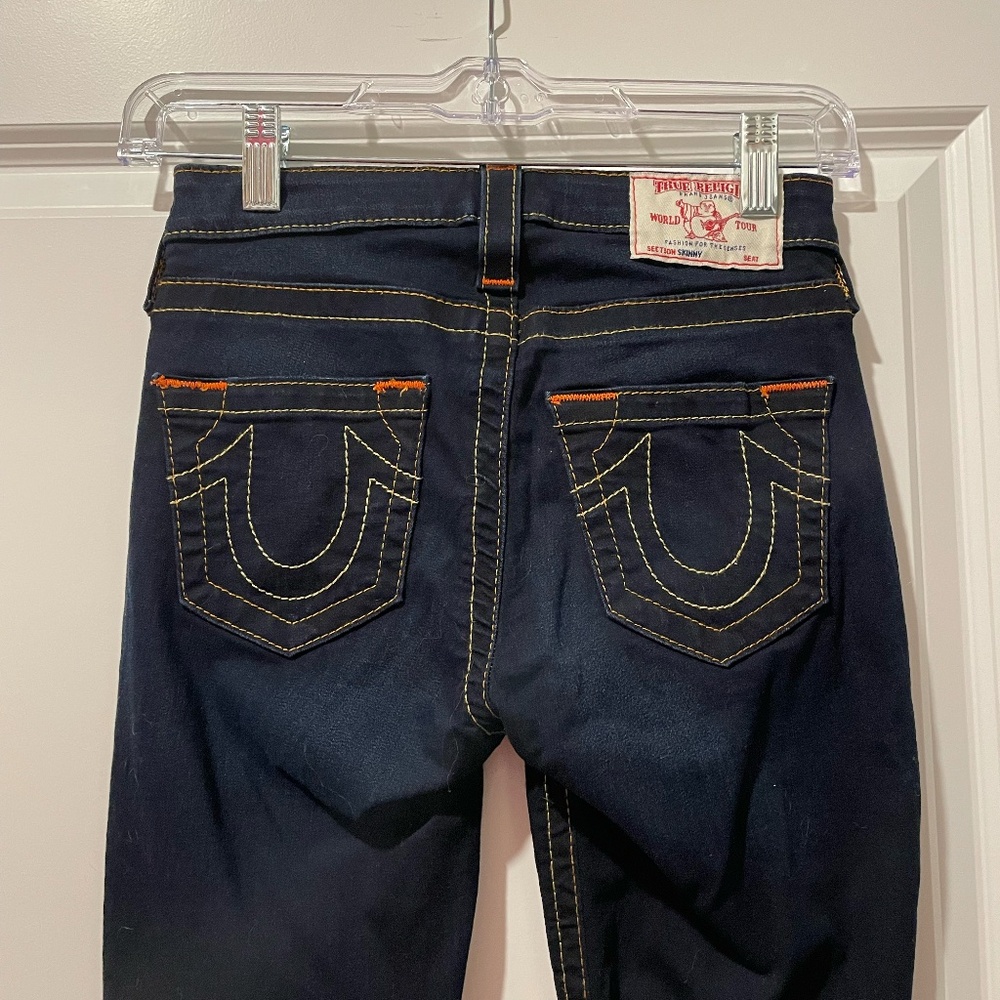 TRUE RELIGION -- dark wash -- denim blue jeans -- size 24